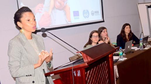 A representante da OIT, Dra. Denise Monteiro, fala no evento